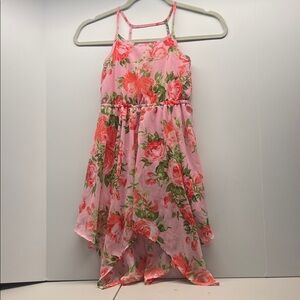 Place Shark Bite Hem Sun Dress Mommy and Me Pink Floral Girls